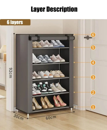 Dustproof Fabric Shoe Cabinet Organizer - Multilayer Nonwoven Shoe Rack for Simple, Economic Household Storage