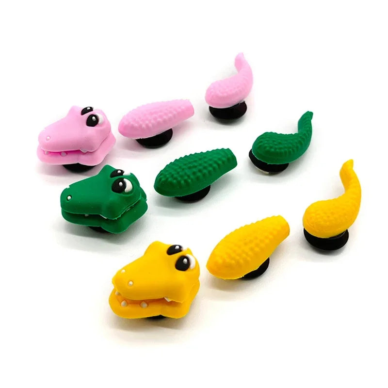 1Set Spoof Cartoon China Dragon PVC Hole Shoe Charms: DIY Funny Shoe Accessories Fit Croc Snake Decorations Buckle - Unisex Gift