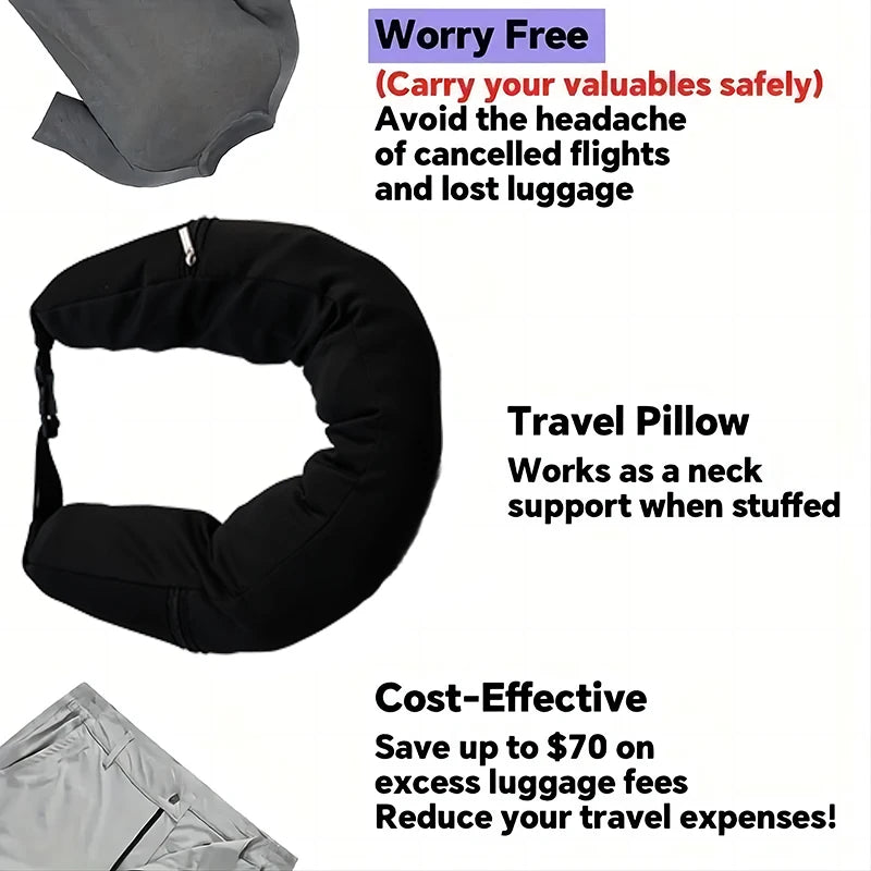 Multifunctional Neck Pillow Crossbody Bag – Unisex Travel Pack for Students, Convenient and Space-Saving Design