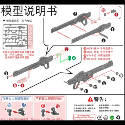 DDB Accessories Rail Gun for RG/HG 1/144 Model Kit - Freedom SEED Impulse SPEC II, Building Tools, Hobby DIY Weapon Parts