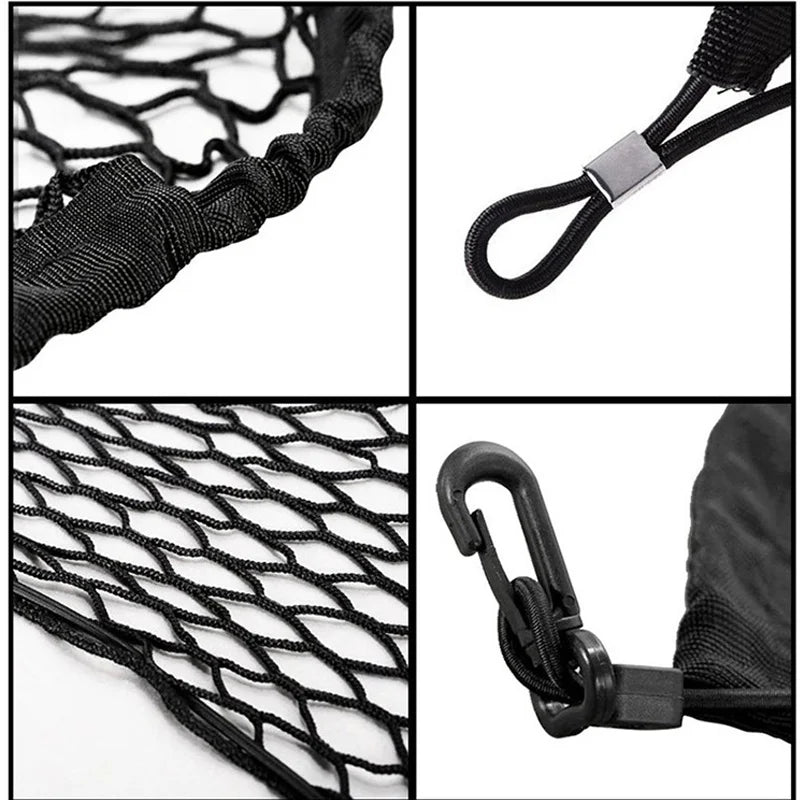 Car Mesh Elastic Nylon Rear Cargo Trunk Storage Organizer: Double Layer Luggage Net - Auto Back Rear Mesh Seat Car Accessories