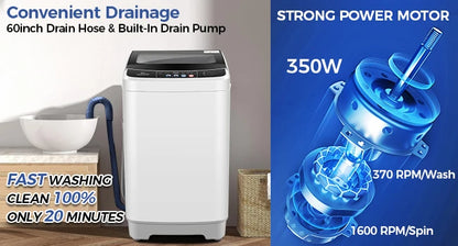 Portable 20lb Washer and Dryer Combo - 2.8 Cu.ft Capacity with 10 Programs and 8 Water Level Selections