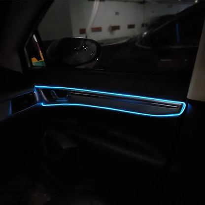 Car Interior LED Decorative Lamp - Flexible EL Wiring Neon Strip for Auto DIY, USB Party Atmosphere Diode (1M/3M/5M)