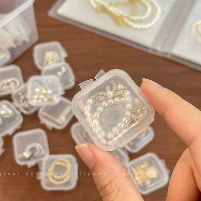 40pcs/set Mini Clear Plastic Storage Box | Jewelry Storage Case | Transparent Storage Organizer | Multifunctional Portable Storage