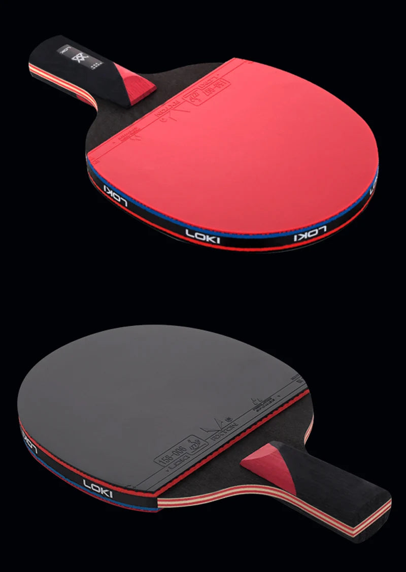 LOKI 9 Star Professional Table Tennis Racket - 5+2 Carbon Ping Pong Paddle with Sticky Rubbers, Ultra Offensive, Available in 6/7/8/9 Star Ratings