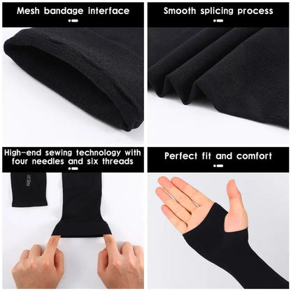 Stay Cool on Outdoor Adventures: 1 Pair Summer Finger Sleeves - High Elasticity, Fingerless Design for Outdoor Riding and Fishing, Custom Ice Silk Material