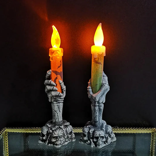 Halloween Skeleton and Ghost Party Candles – Pumpkin Decor for Happy Halloween Home Decorations