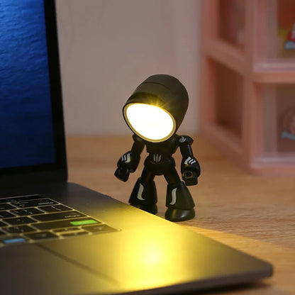 Mini Night Light LED Cartoon Cute Hero Police Desk Lamp: Desktop Ornament Bedside Bedroom Table Lights - Children Boy Holiday Gifts