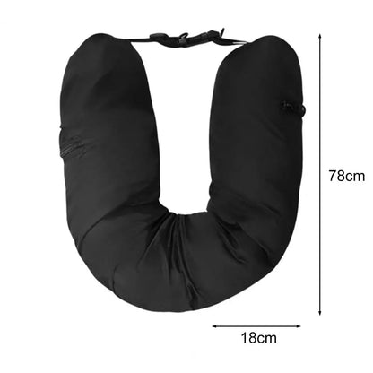 Self-Filling Travel Neck Pillow: Portable Stuffable Neck Pillow with Refillable Support Cushion - Ideal for Car and Travel