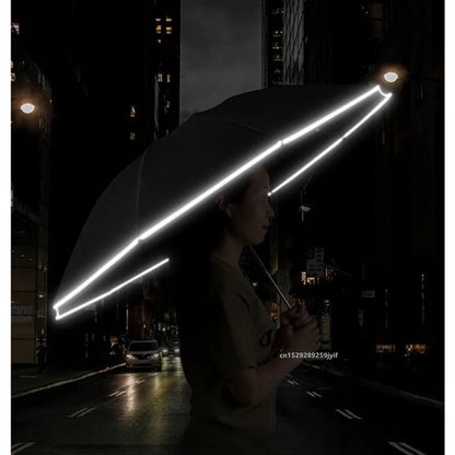 Fully Automatic Reverse Folding Umbrella - Blackout, UV Blocking, Reflective Stripe, Double Bones Windproof Sun Parasol