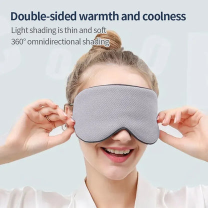 Korean-Style Ice Silk Eye Mask - Dual-Use Warm & Cool, Adjustable, Breathable, Light-Blocking for Travel & Sleep Comfort