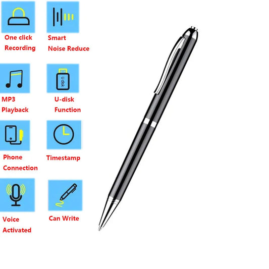 256GB Digital Activated Pen Voice Recorder - Mini Professional Audio Record - Noise Reduction - MP3 Player