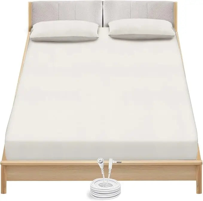 Grounding King Sheet - 95% Organic Cotton, 5% Pure Silver Fiber, Earth-Connected Bedding (198x203cm/78x80in)