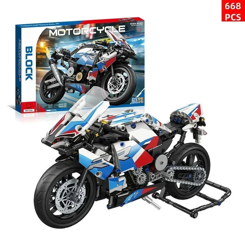 New Motorcycle Building Blocks - Simulation Model Decoration, Educational Assembly Toy for Boys, Creative Gifts