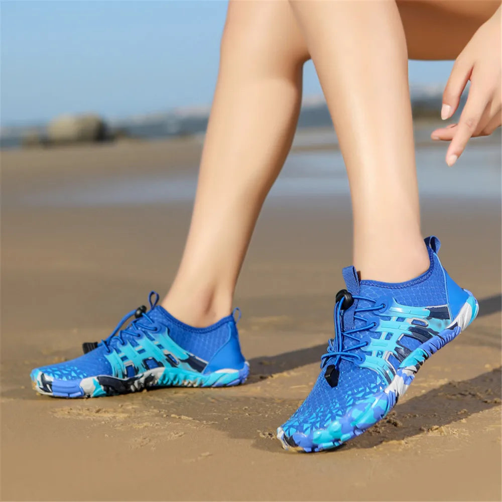 Men’s and Women’s Water Shoes – Upstream Wading, Swimming Barefoot Five Fingers, Colorful Beach Aqua Sneakers, Unisex