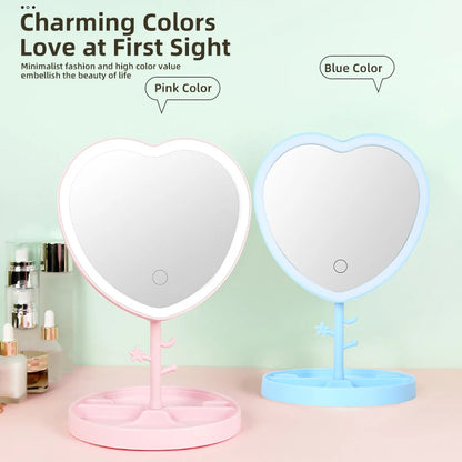 Portable LED Light Makeup Mirror | Compact Hand Folding Vanity Mirror with Cosmetic Lamp | Perfect Gift for Beauty Lovers