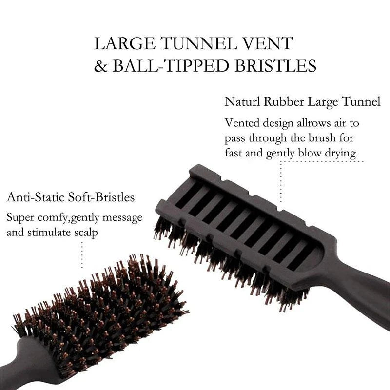 Anti-Static Soft Boar Bristles Comb - Quick Dry Brush - Professional Salon Hairbrush