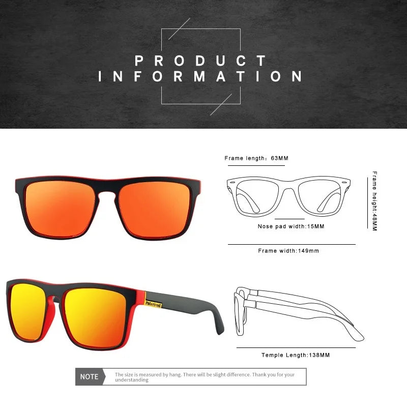 Fashion Square Vintage Polarized Sunglasses – Retro UV400 Eyewear for Men & Women, Luxury Designer Sun Glasses for Driving & Fishing