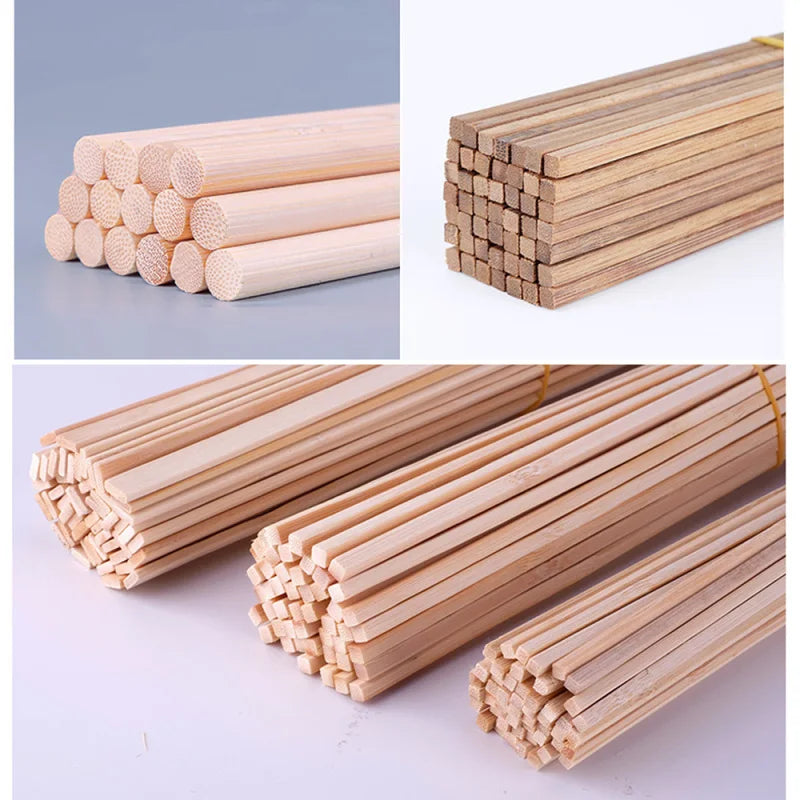 10PCS/Lot Bamboo Wood DIY Building Model Material - Handmade Craft Supplies for Furniture, Lantern Making, Ornaments