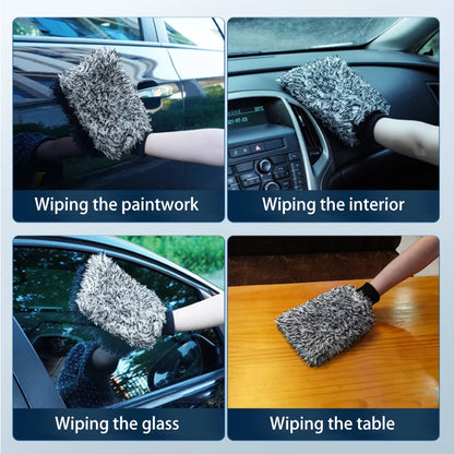 SEAMETAL Car Wash Microfiber Wheels Brush: Ultra-Soft Non-Slip Cleaning Gloves Mitt - Spokes Brushes Car Accessories