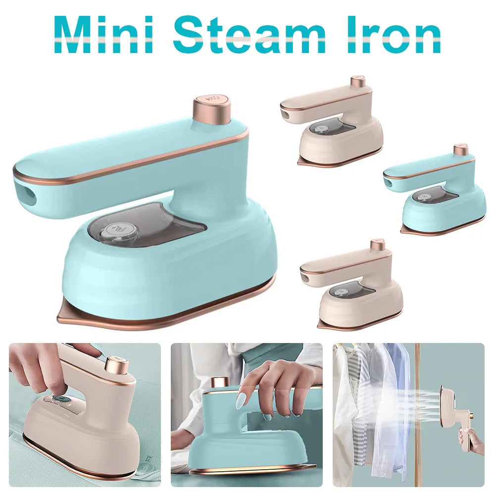 Mini Professional Handheld Steam Iron: Portable Electric Garment Steamer for Wet and Dry Ironing - Compact Ironing Machine for Clothes