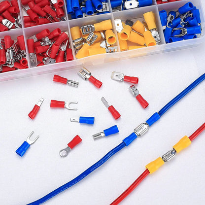 Assorted Electrical Wire Connector Kit: 480/300/280PCS Insulated Cable Crimp Spade Butt Ring Fork Terminals