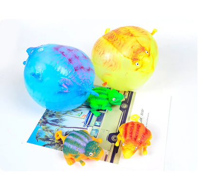 Kids Funny Blowing Animals: Inflatable Dinosaur Vent Balls - Antistress Hand Balloon Fidget Toys for Party Games & Sports, Children's Gift