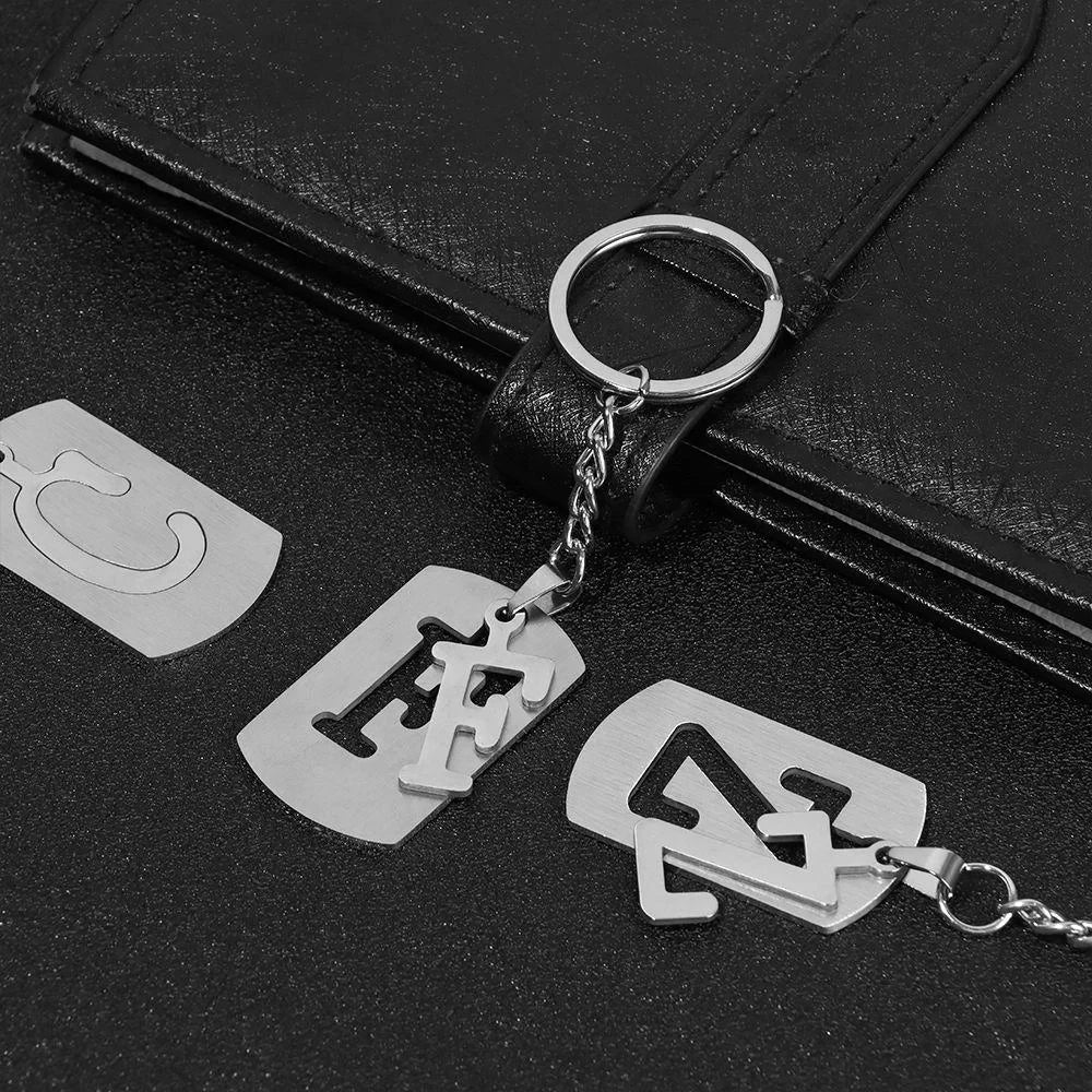 DIY Stainless Steel A-Z Letter Keychains - 26 Letters Charm Keychain for Men and Women, Ideal Couple Gift and Car Key Ring