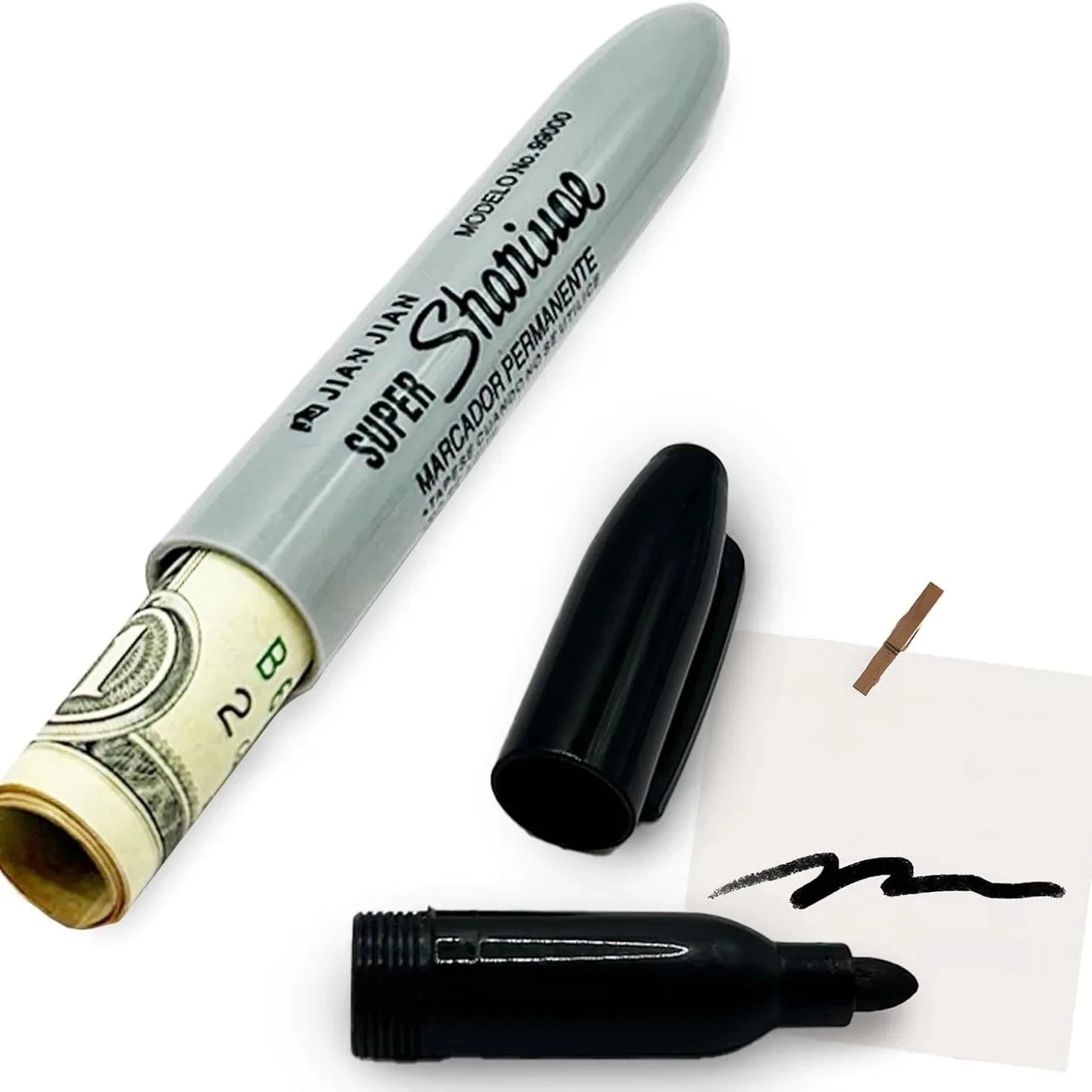 Creative Fake Black Marker Pen Safe - Hidden Compartment Diversion Safe for Home and Office, Ideal for Hiding Necklaces, Money, and Small Valuables