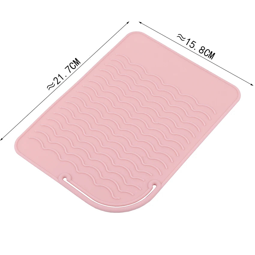 Portable Silicone Heat Resistant Mat - Non-Slip Insulation Pad for Hair Straighteners and Curlers, Ideal Styling Tool for Travel