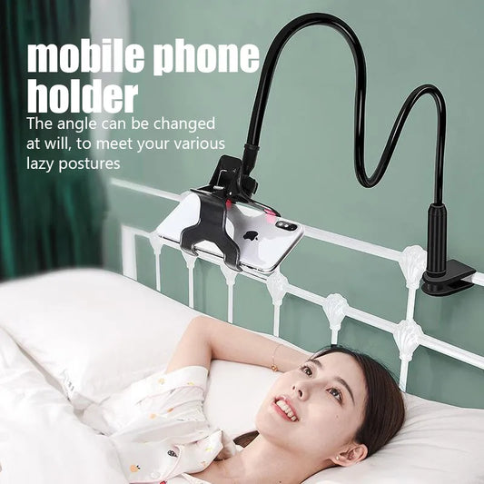 Universal Adjustable Mobile Phone Holder - Flexible Lazy Bed and Desktop Mount Bracket with Clip for Smartphones