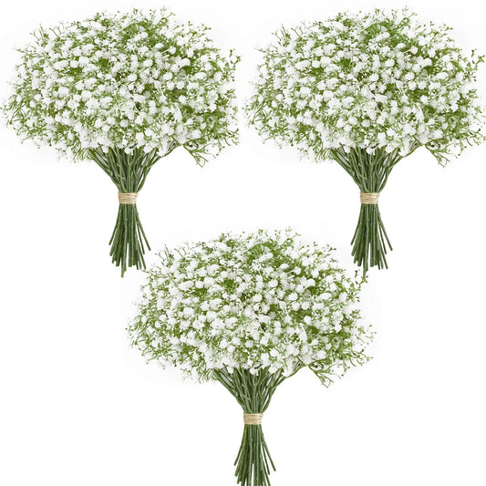 10/15pcs Artificial Baby's Breath Flowers – Fake Gypsophila for Wedding, Party and Home Decor | DIY Floral Bouquets