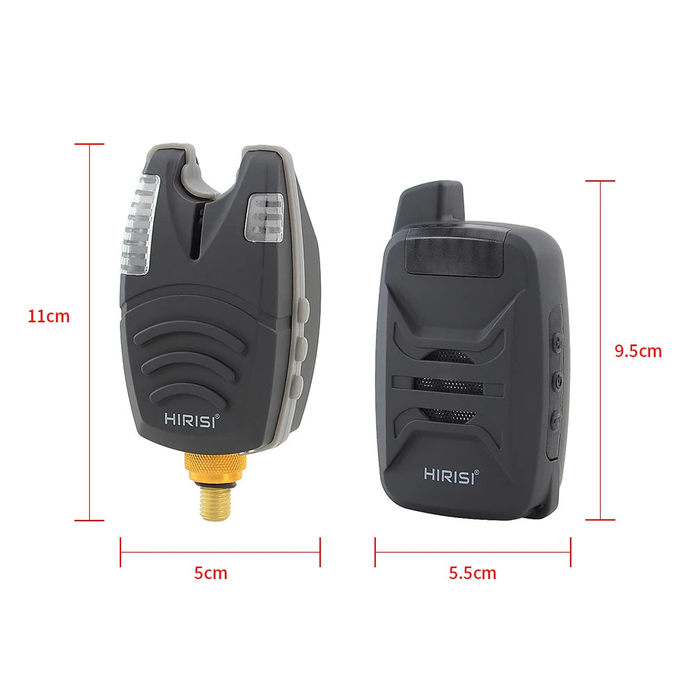 Carp Fishing Alarm Set - Wireless Bite Indicator 1+4 with Sound and LED Light Warning, Model B1230