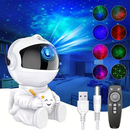 Astronaut Galaxy Projector LED Night Light – Starry Sky Atmosphere Lamp for Bedroom and Home Desktop Decoration