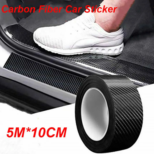 1PC Carbon Fiber Car Sticker | Pasting Protective Strip | Sill Rearview Mirror Anti-Scratch Tape | Waterproof Film