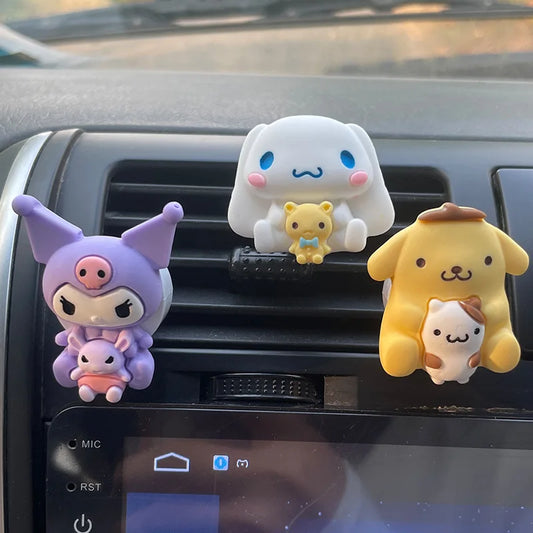 Sanrio Kuromi Cinnamoroll Car Air Outlet Fragrance Decoration - Cute Melody, Pompompurin, Pochacco Kawaii Car Aromatherapy Ornament