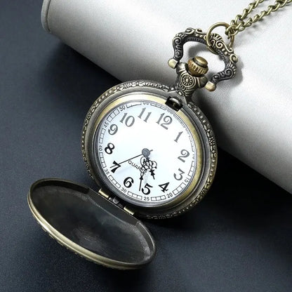 Retro Punk Pirate Captain Quartz Pocket Watch - Double Knife Design with Necklace Chain Pendant Bracelet Gift for Men