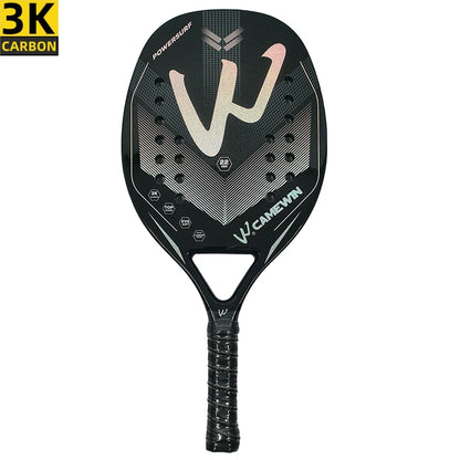 Camewin 3K Full Carbon Fiber Beach Tennis Racket - Rough Surface, Outdoor Sports Racquet for Men and Women