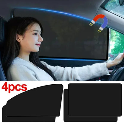 Magnetic Car Window Sunshade Cover with UV Protection - Mesh Curtain Protector for Side and Rear Windows, Auto Accessories