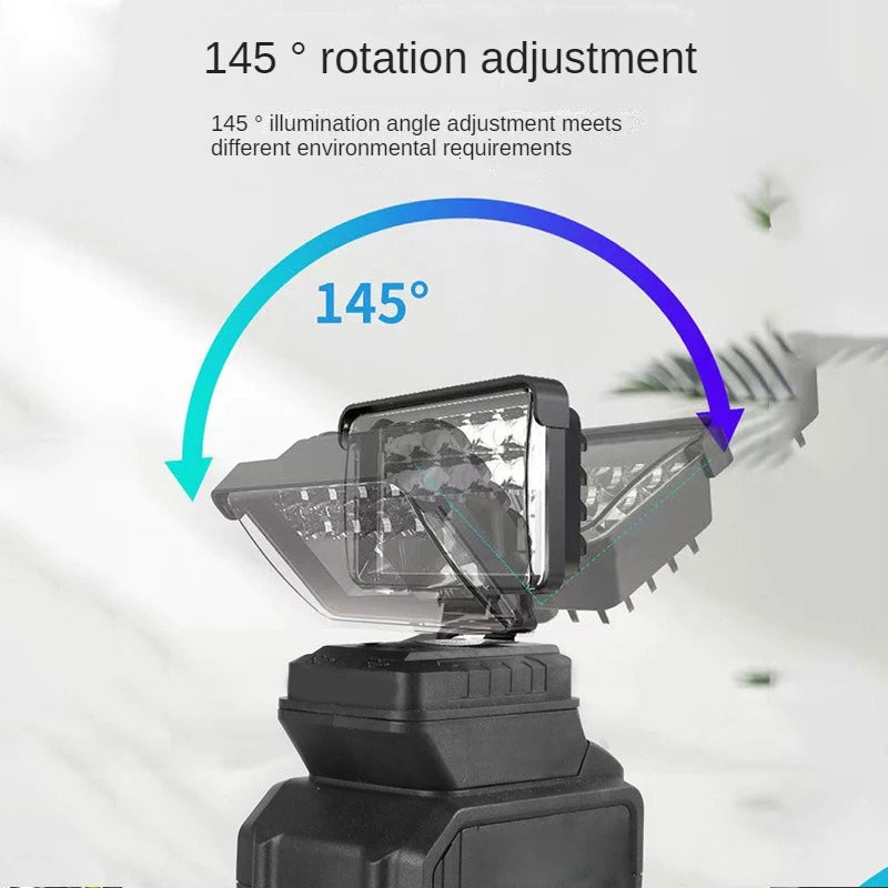 Cordless Portable Work Light: LED Spotlights for Outdoor, Fishing, and Emergencies - Compatible with Makita Battery