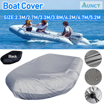 V Shape Marine Boat Cover - Waterproof, Dustproof, Anti-UV, Universal Kayak Cover for Rain, Snow, Inflatable Dinghy and Fishing Rubber Boats