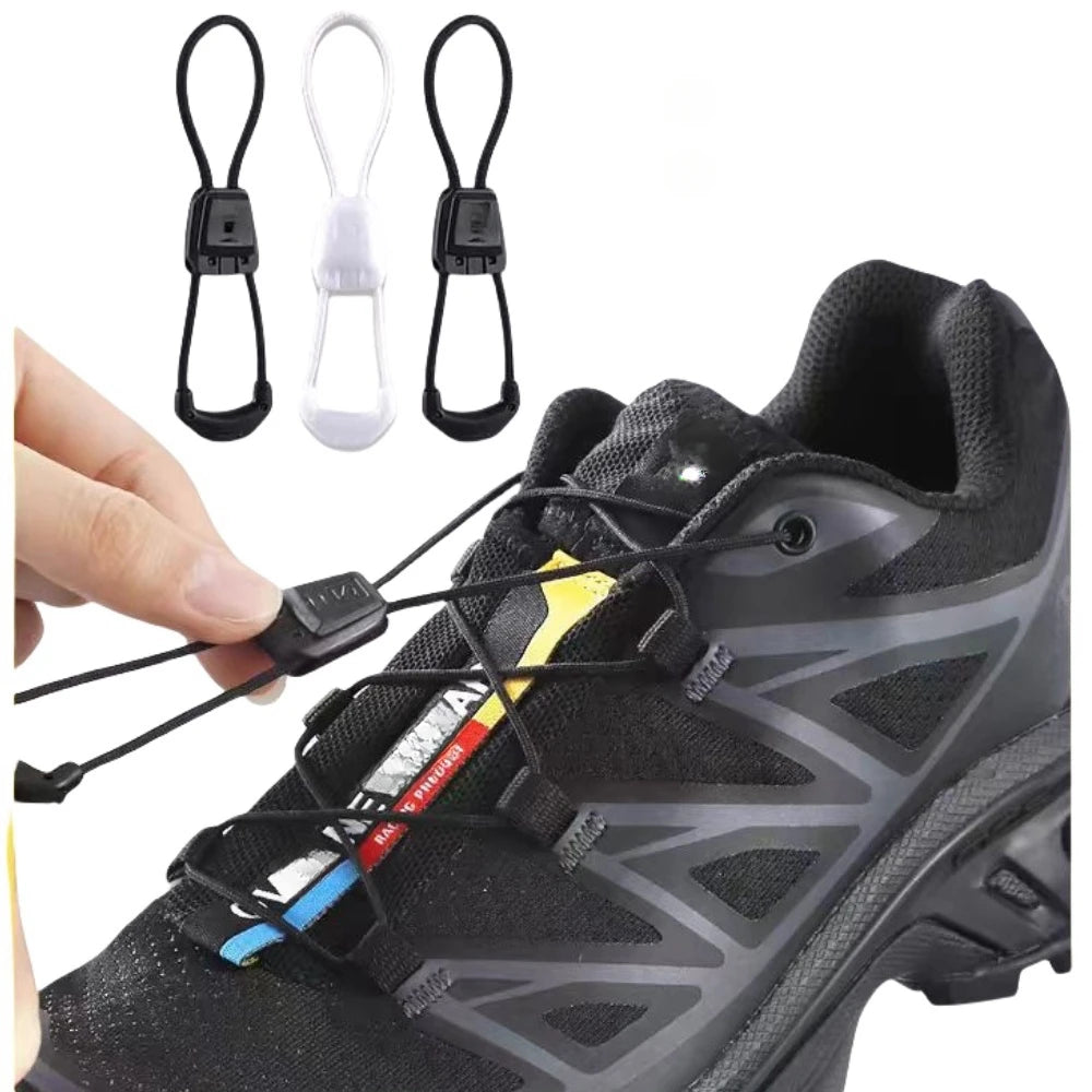 No-Tie Round Shoe Laces | Quality Tennis and Running Sneakers Shoelaces for Adults and Kids | Available in Black and White