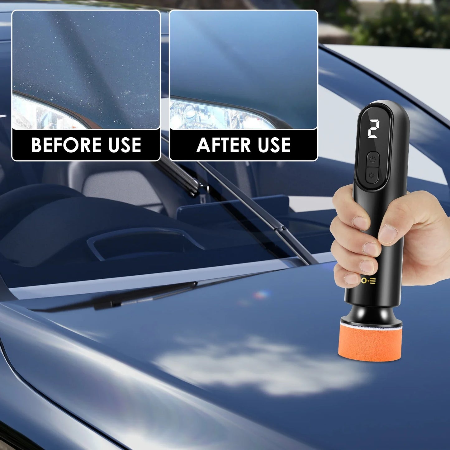 Mini Cordless Car Polisher - Electric Car Polishing Repair Kit with LED Display for Automotive Scratch Removal