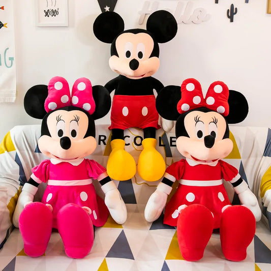 35cm Disney Mickey Mouse Plush Toy - Kawaii Anime Mickey and Minnie Stuffed Models, Decoration Dolls for Kids' Birthday Gifts