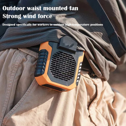 Bladeless Hanging Neck Fan - Outdoor Waist-Mounted Fan with Polymer Battery, USB Portable Power Bank, Anti-Drop Shock Absorption