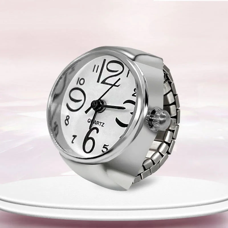 New Ring Watch – Creative Circular Dial with Alloy Shell, Hot Selling Finger Ring Style for Men and Women Couples