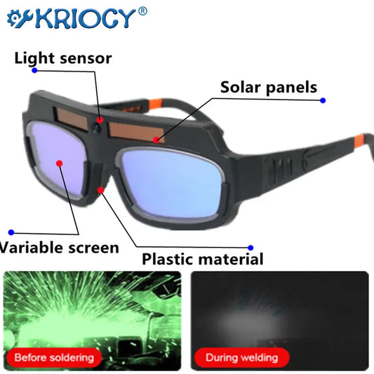 Auto-Darkening Welding Glasses : Argon Arc Eye Protection Goggles with Anti-Glare, Dimming Lens - Welder's Essential Tool