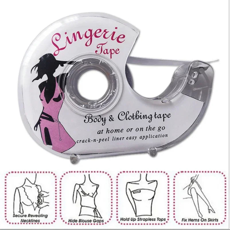 Double-Sided Body Tape - Self-Adhesive Clear Lingerie and Dress Shirt Secret Sticker, Invisible Chest / Bra Patch