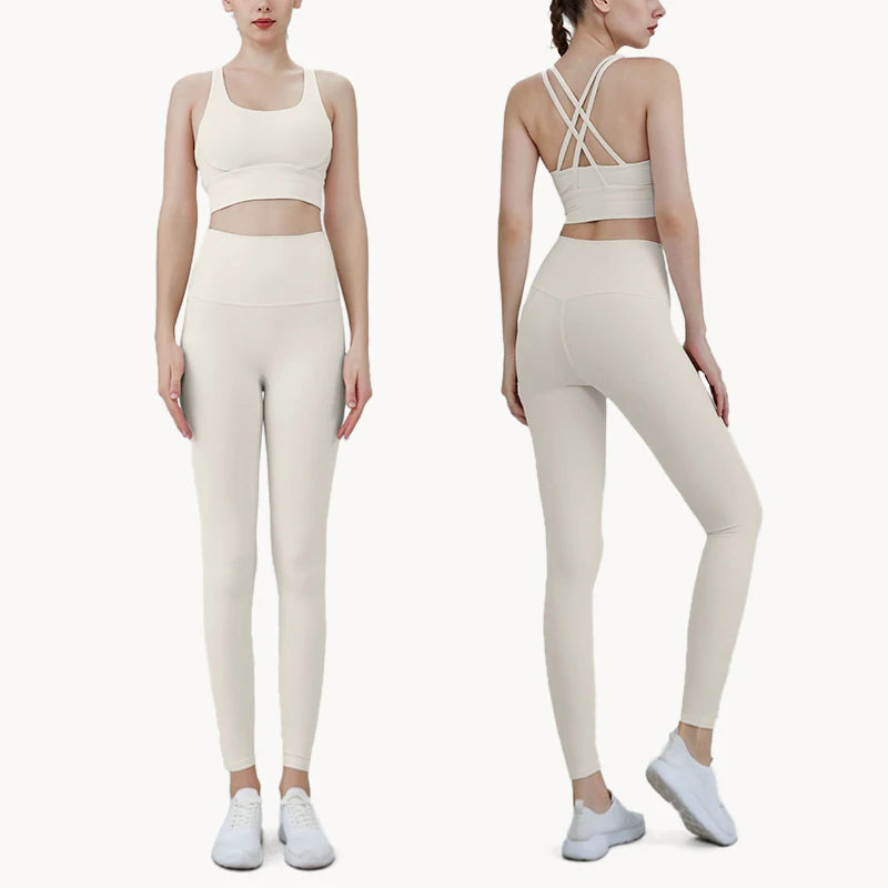 2024 Women's 2 Piece Yoga Tracksuit - Quick Dry Breathable Fitness Set with Sports Bra and Leggings