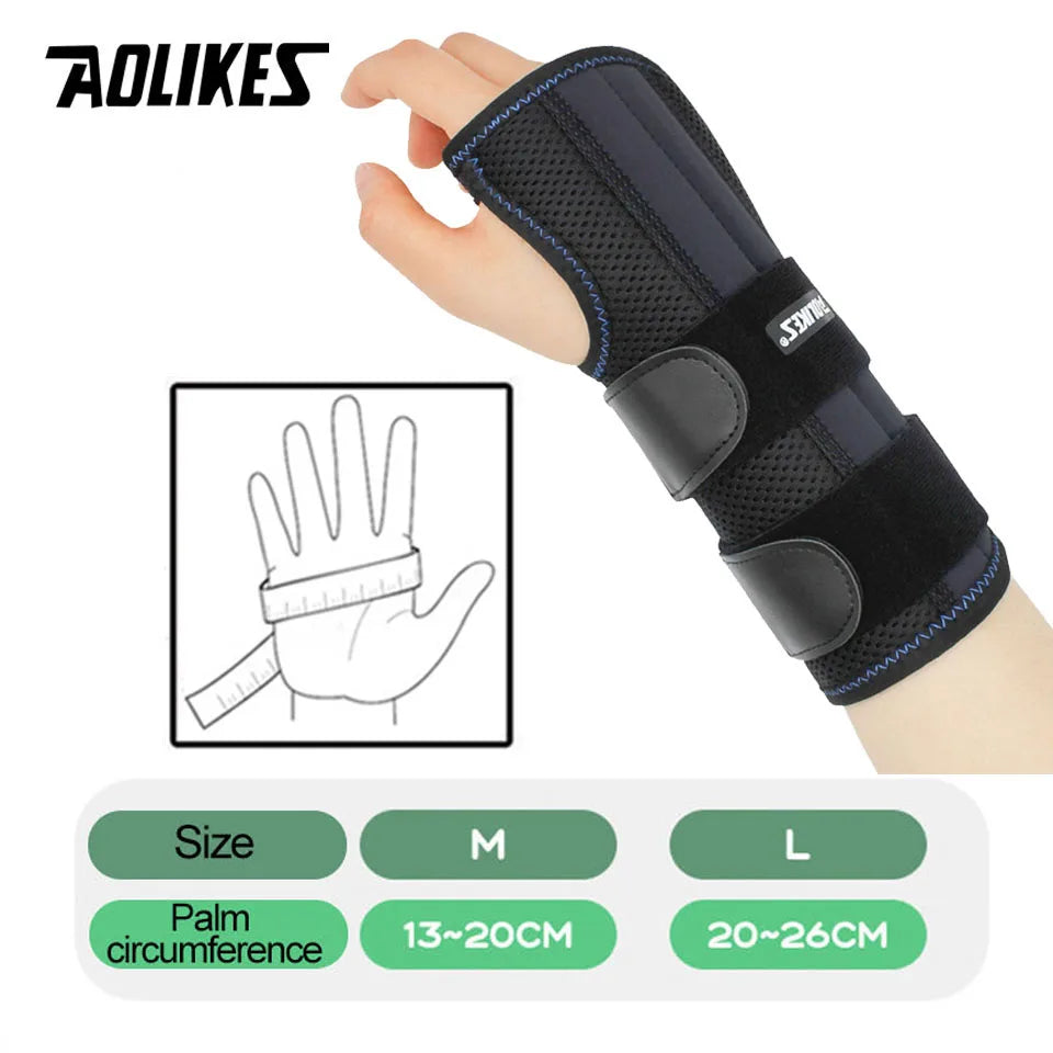 AOLIKES Wrist Brace for Carpal Tunnel Relief | Night Support with 3 Stays, Adjustable Splint